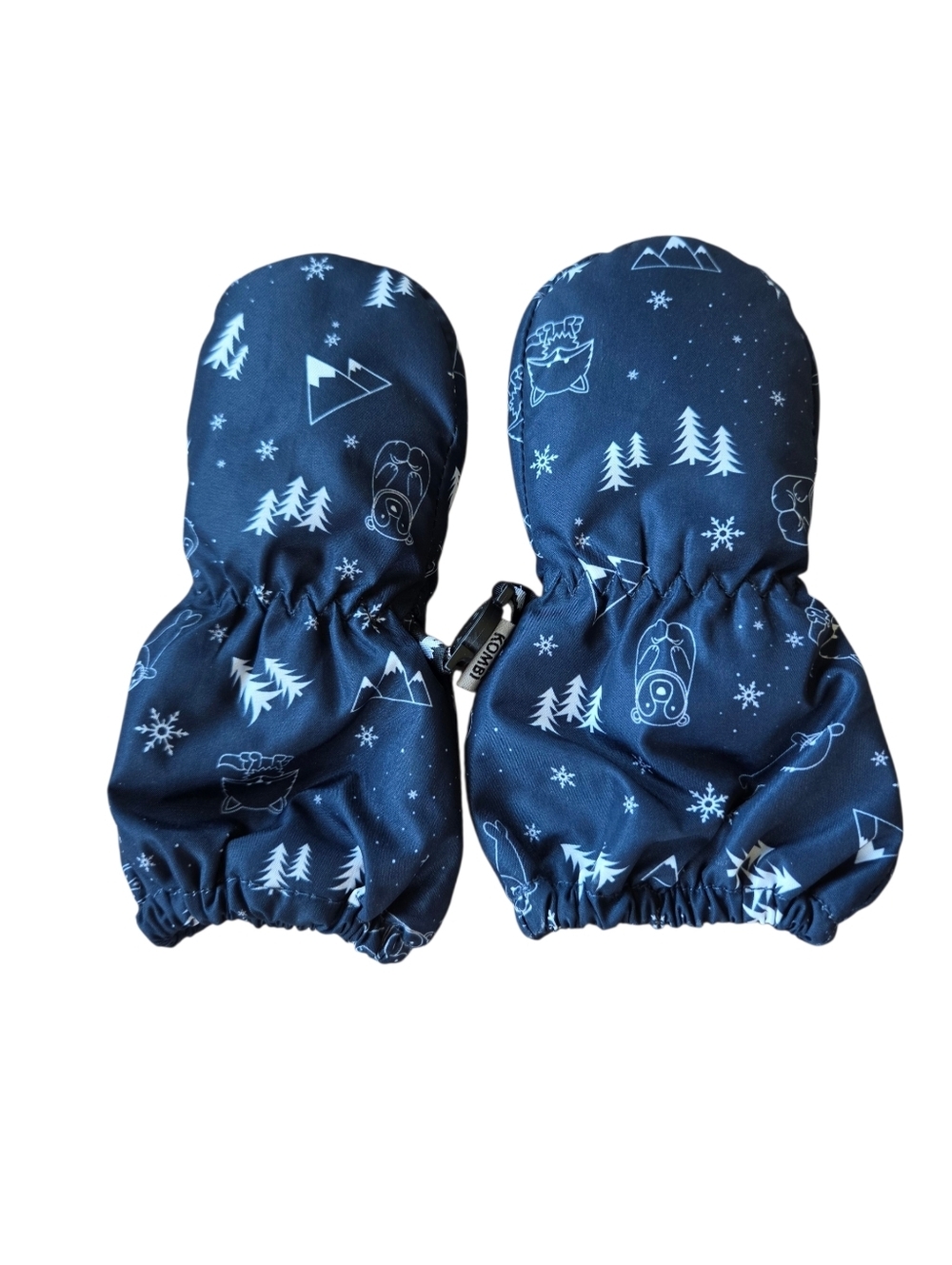 Infants Kombi Winter Mittens - Navy with White Snow Pattern
